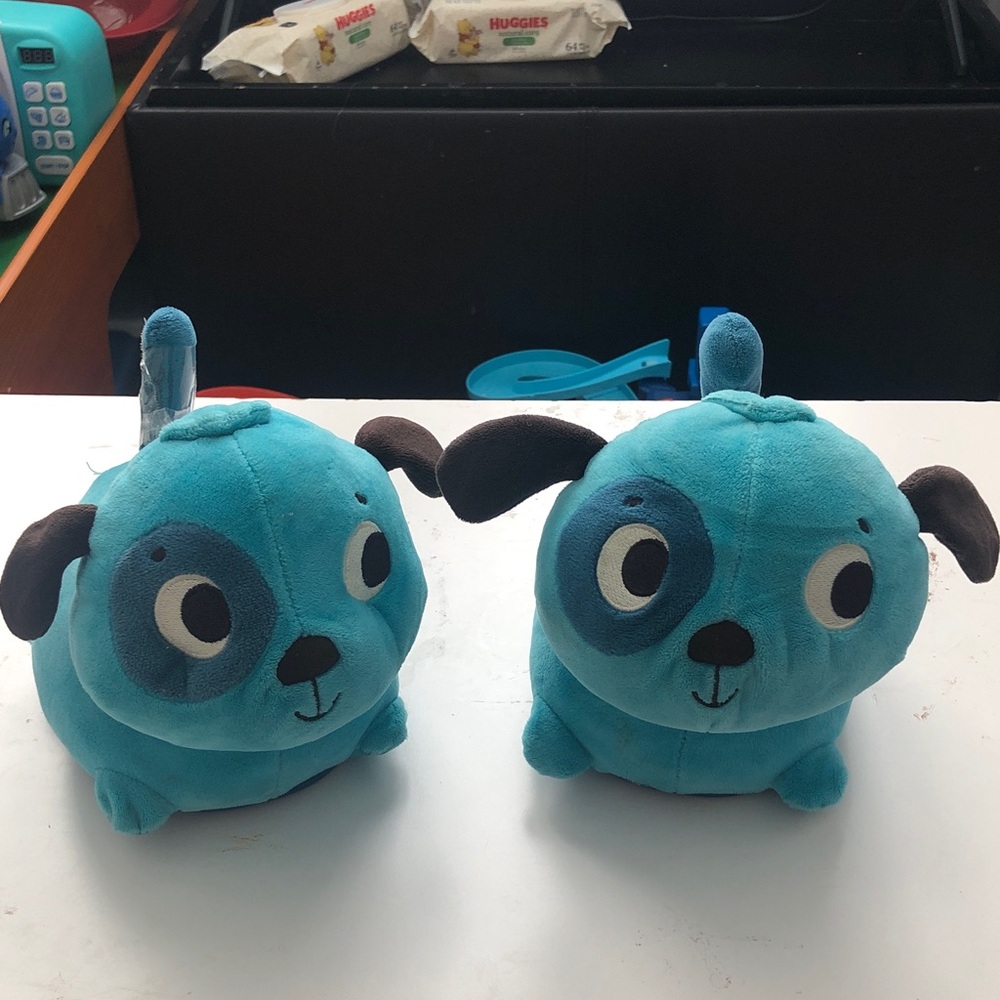 Two Movable Puppy Plushes